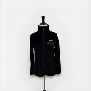 Patagonia Jacket Womens Medium Re-Tool Full Zip Fleece Black Outdoor Casual